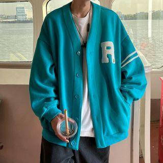 Couple Matching V-neck Lettering Cardigan