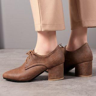 Lace Up Chunky-heel Shoes