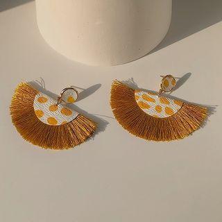Dotted Fringed Dangle Earring
