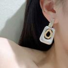 Rhinestone Drop Earring 1 Pair - Pearl White - One Size