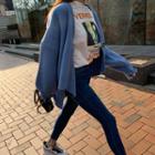 V-neck Fray-trim Cardigan