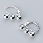 925 Sterling Silver Bead Earring 1 Pair - S925 Sterling Silver - One Size