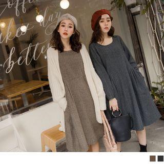 Long Sleeve Knit A-line Dress