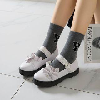 Ribbon Ruffled Mary Jane Shoes