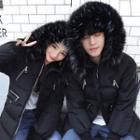 Couple Matching Hooded Zip-up Padded Coat