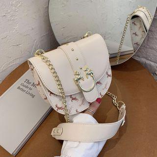 Deer Print Panel Crossbody Bag