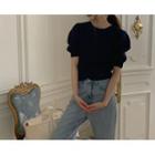 [dearest] Round-neck Ribbed Knit Top One Size