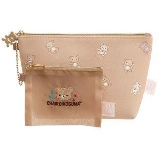 San-x Chairoikoguma Pouch Set One Size