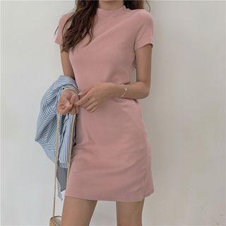 Crew-neck Short-sleeve Mini T-shirt Dress