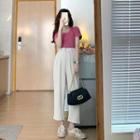Short-sleeve T-shirt / Loose Fit Dress Pants