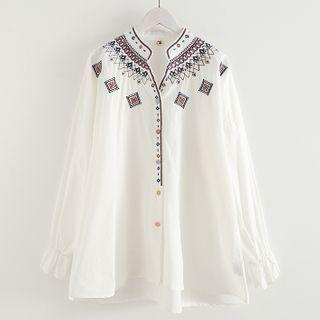 Patterned Embroidered Blouse