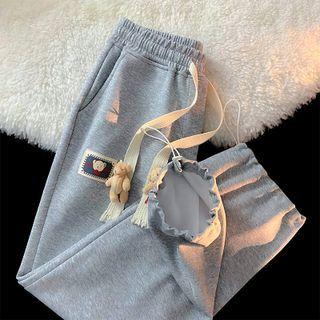 Cartoon Bear Drawstring-cuff Sweatpants