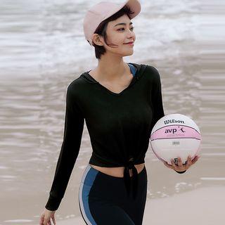 Tie-waist Sports Hoodie