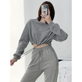 Drawstring Crop Pullover