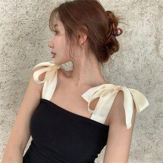 Spaghetti Strap Ribbon Top As Shown In Figure - One Size
