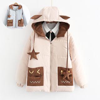 Applique Long-sleeve Padded Coat