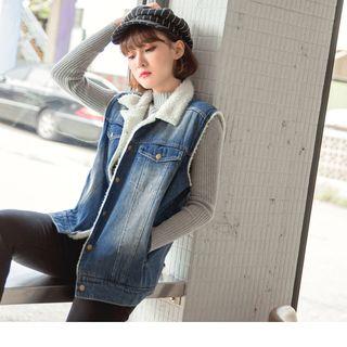 Fleece-lined Denim Vest
