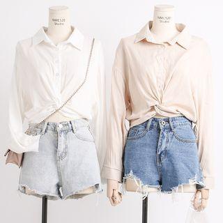 Long-sleeved Ruched Shirt