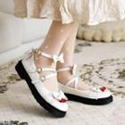 Platform Bow Heart Buckled Mary Jane Shoes
