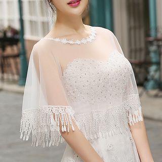 Fringed Wedding Capelet