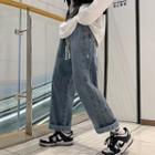 Drawstring Wide Leg Jeans / Short-sleeve T-shirt / Set