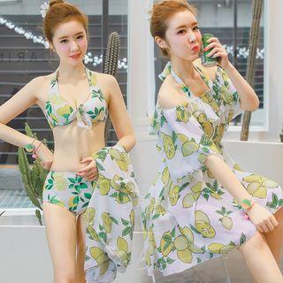Set: Floral Bikini + Swim Dress