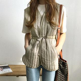 Tie-waist Quilted Vest