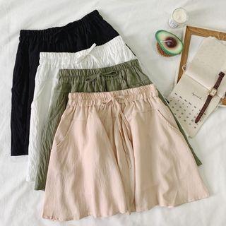 Drawstring Ruffled A-line Skort