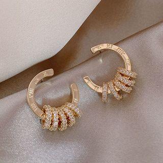 Rhinestone Dangle Earring 1 Pair - Rhinestones Earring - One Size