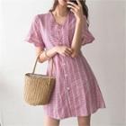 V-neck A-line Mini Shirtdress
