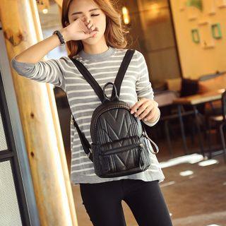 Faux Leather Mini Backpack