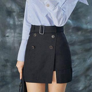 Slit Plain Skort