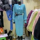 Set: Lantern-sleeve Cardigan + Midi Pencil Knit Skirt