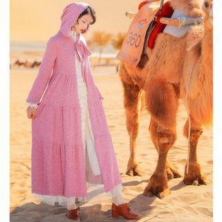 Hooded Knit Maxi Coat