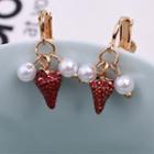 Faux-pearl Strawberry Earrings