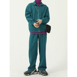 Zip Jacket / Wide Leg Pants