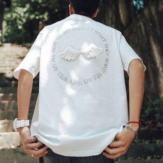Short-sleeve Wings Applique T-shirt