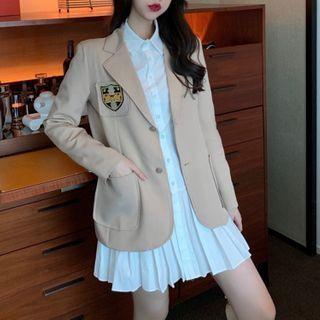 Set: Shirtdress + Badge Embroidered Blazer