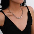 Hook Necklace 3434 - Silver - One Size