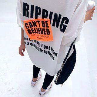 Letter Patched Oversized T-shirt
