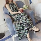 Patterned Halter A-line Dress