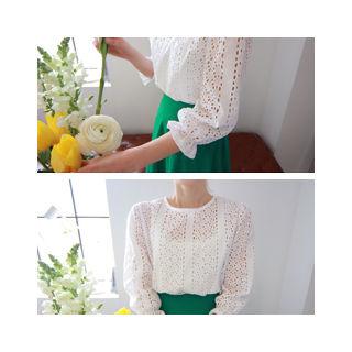 Perforated Sheer Top