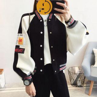 Applique Color Block Cardigan