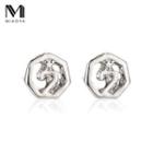 Numerical Alloy Earring 03-1610 - 1 Pair - Silver - One Size