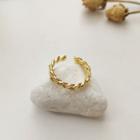 Twisted Cz Open Ring Gold - One Size