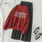 Lettering Pullover / Wide-leg Jeans