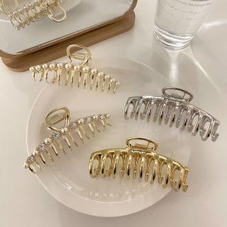 Rhinestone Faux Pearl Hair Clamp / Metal Hair Clamp