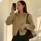 Rib-knit Two-way Zip Cardigan