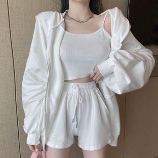 Cropped Camisole Top / Shorts / Zip Hoodie