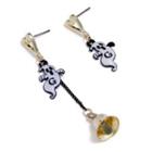 Ghost Drop Asymmetrical Earring 1 Pair - Asymmetric - Gold & White - One Size